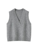 Deep V Neck Wool Vest