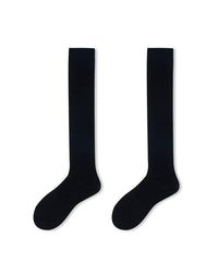 Wool Blend Ribbed Knee-High Socks