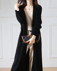 Wool Longline Open-Front Cardigan