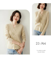 Pure Cashmere V-Neck Pullover Sweater