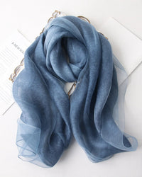 Lightweight Silk Wool Knit Shawl