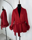 Double-Faced Wool Blend Short Coat