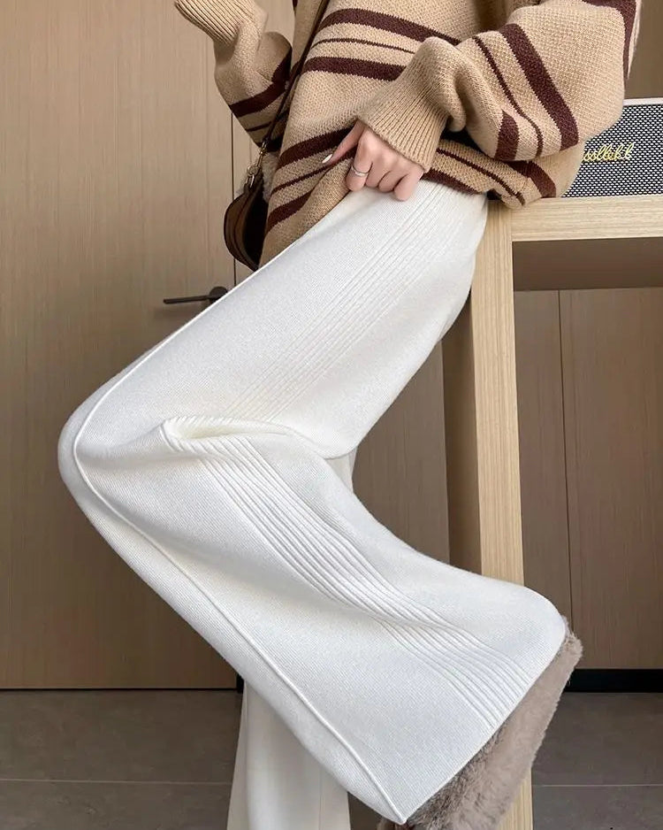 Women's Relaxed Knit Wide Leg Pants