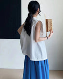 Reversible V-Neck Lettuce Edge Knit Tank Top