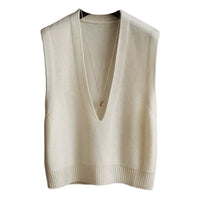 Deep V-Neck Wool Vest