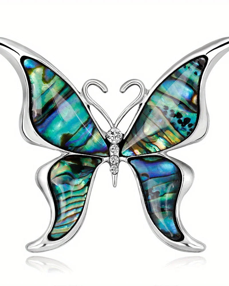 Exquisite Butterfly Shell Brooch