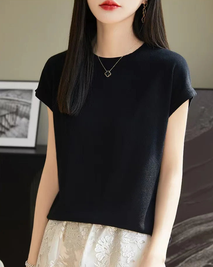 Solid-Color Sleeveless Knit Top