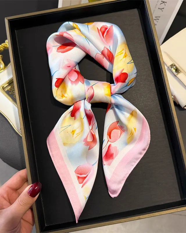 Multifunction Paisley Square Silk Scarf