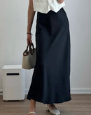 Satin A-Line Maxi Skirt