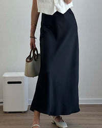 Satin A-Line Maxi Skirt