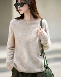 Loose-Fit Crewneck Pullover Sweater