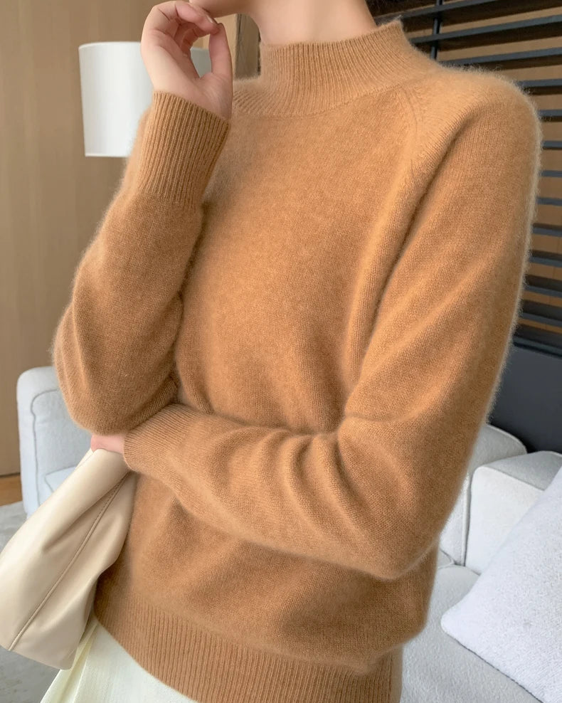 Pure Cashmere Half-Turtleneck Pullover