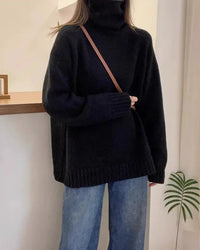 Refined Raglan Turtleneck Knit Sweater