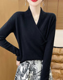 Loose And Soft V-Neck Wool Knit Cardigan