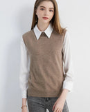 Merino Wool Sleeveless Knit Vest