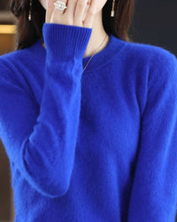 Mink Cashmere Crew Neck Knitted Sweater