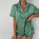 Satin Shorts Pajamas Two Piece Set
