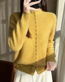 Mock Neck Merino Wool Cardigan