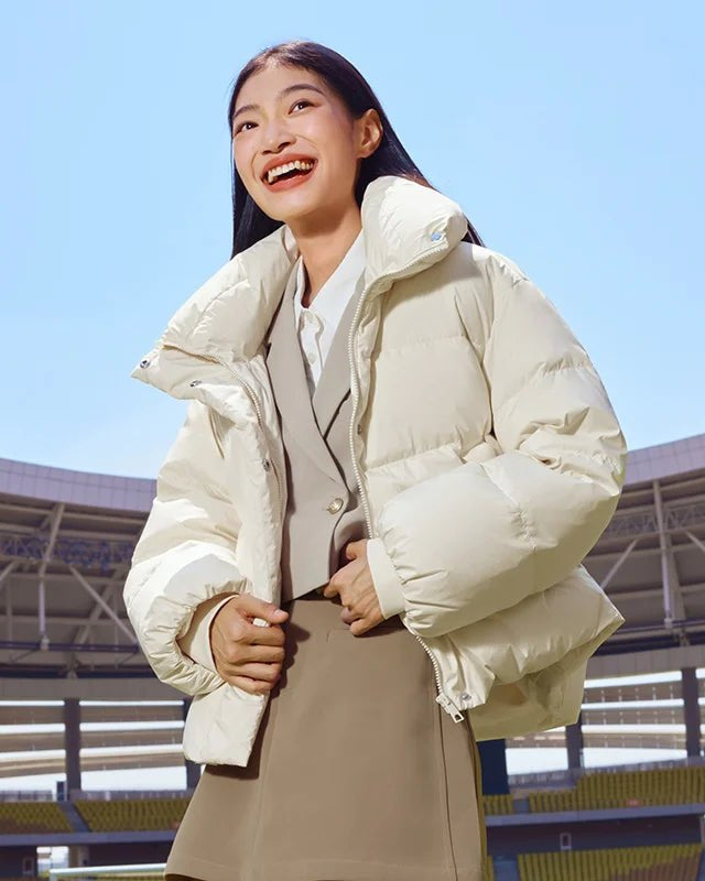 Oversized Stand-Up Collar Short Down Jacket