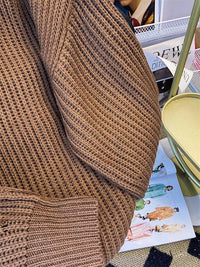 Round-Neck Oversized Knitted Pullover