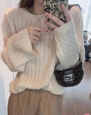Relaxed Knit Wool Crewneck Sweater
