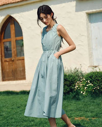 Sleeveless Fashion Waist-Defining Dress