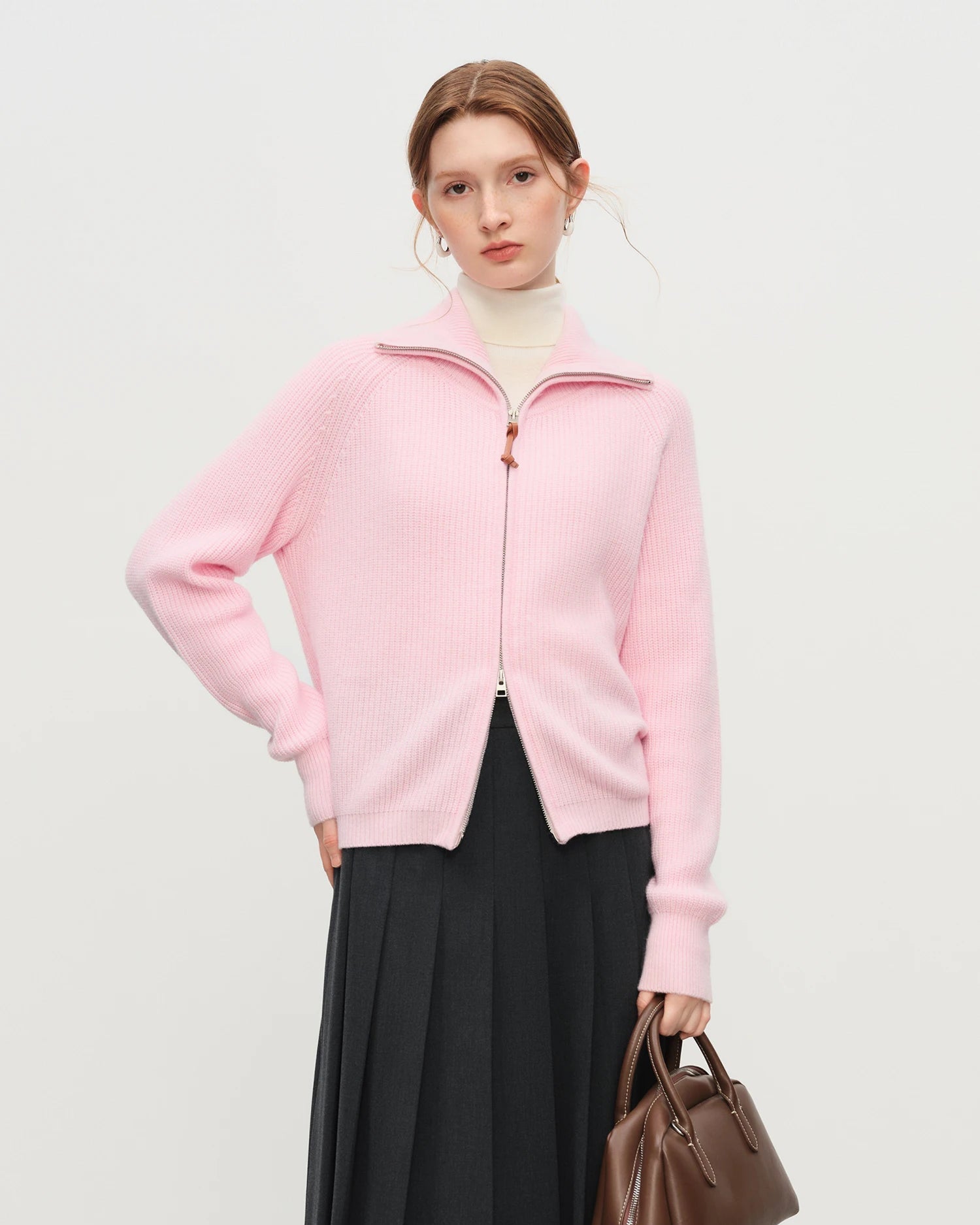 Wool Blend Knitted Cardigan Casual Sweater