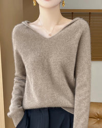 Merino Wool Hooded Pullover Sweater