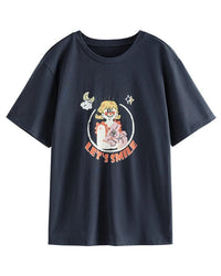Casual Loose-Fitting Printed Short-Sleeved T-Shirt