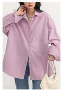 Oversized Long-sleeved Cotton Shirt