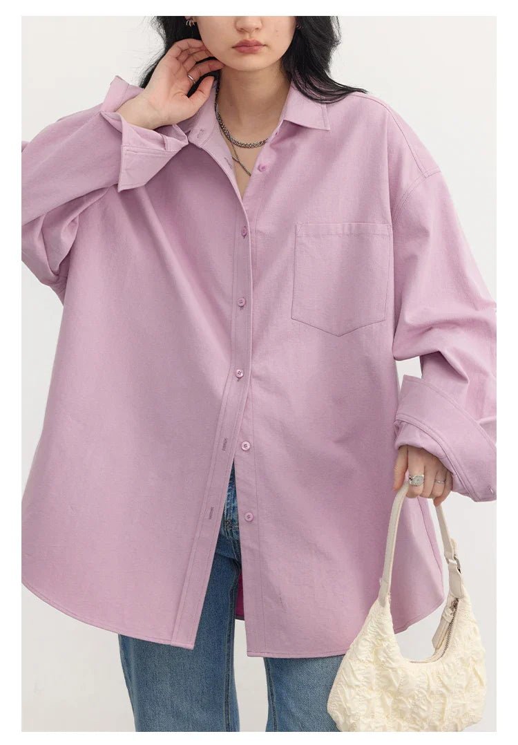 Oversized Long-sleeved Cotton Shirt