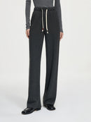 Drawstring Waist Wool Blended Pants