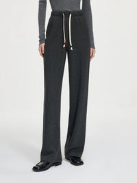 Drawstring Waist Wool Blended Pants