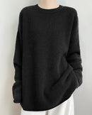 Longline Cashmere Crewneck Sweater
