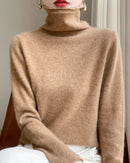 High-Neck Knitted Wool Pullover