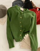 Casual Long-Sleeved Round-Neck Cardigan Sweater