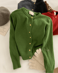 Casual Long-Sleeved Round-Neck Cardigan Sweater