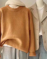 Soft Waxy Round Neck Cashmere Sweater