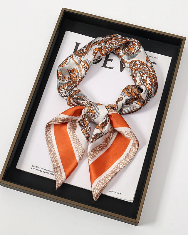 Multifunction Paisley Square Silk Scarf