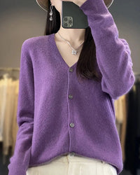 Merino Wool V-Neck Cardigan