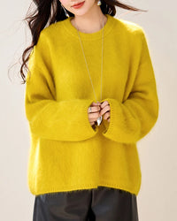 Relaxed-Fit Crewneck Knitted Pullover