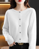 Merino Wool Crew Neck Cardigan