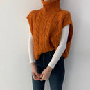 Half High Collar Vintage Vest Sweater