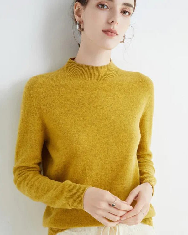 Basic Style Round Neck Wool Jumper