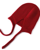 Merino Wool Striped Drawstring Pullover Ski Ear-Flap Hat