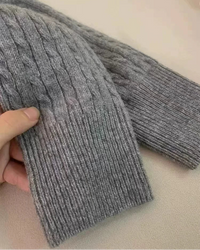 Cashmere Cable-Knit Gold Button Cardigan