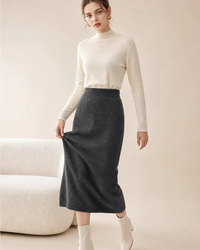 Cashmere A-Line Midi Skirt