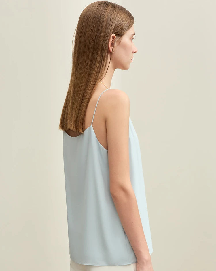 Chiffon Halter-Neck Straight-Cut Tank Top