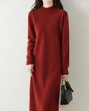 Merino Wool Mock Neck Knit Dress