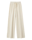 Merino Wool Lace-Up Wide-Leg Trousers